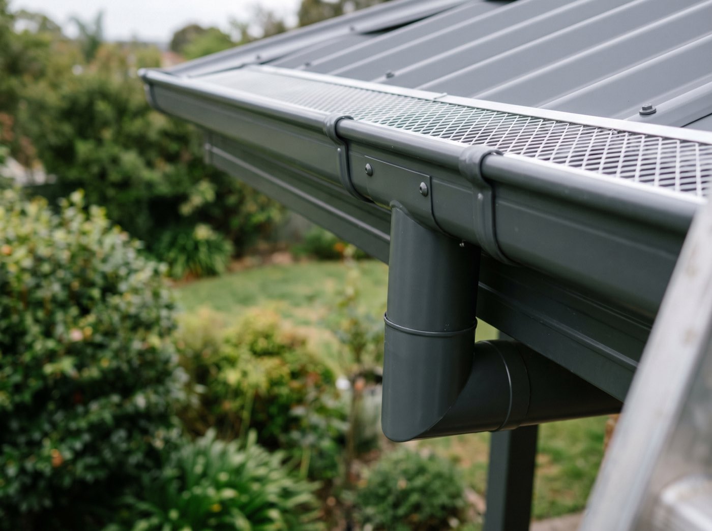 New guttering with leaf guard mesh fitted