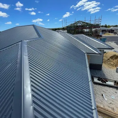 A new grey metal roof